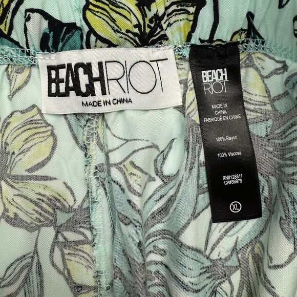 Beach Riot Blue Lagoon Pants XL Pull On Floral Hawaiian Swim Coverup Palazzo - Picture 6 of 10